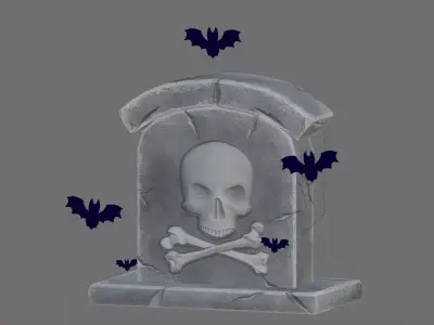Stylized Halloween Props - Grave Low-poly 3D model