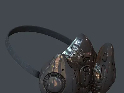Gas mask helmet 3d model scifi  Low-poly 3D model
