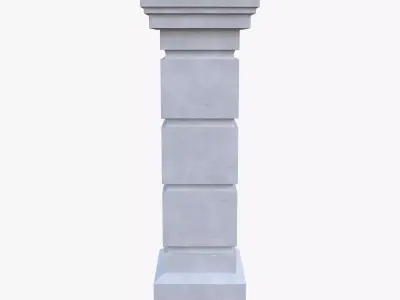 Classic White Architectural Pillar Column Low Poly PBR Low-poly 3D model