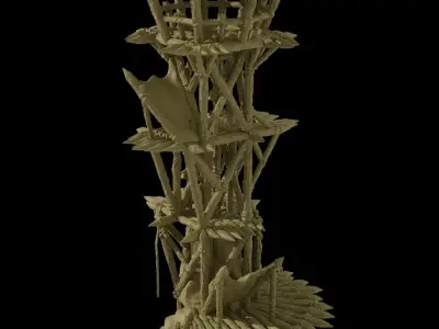 Goblin Watchtower Tabletop Terrain 28 MM 3D print model