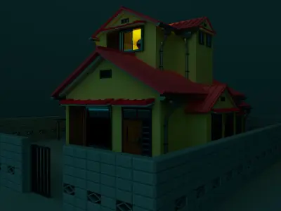 Anime house Low-poly 3D model purchase
