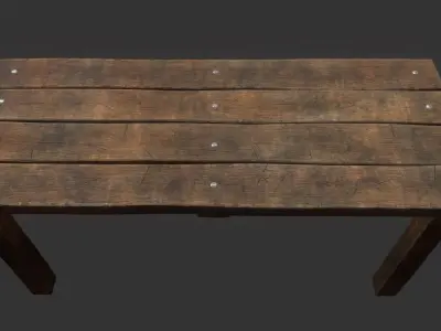 Wood Table Low-poly 3D model