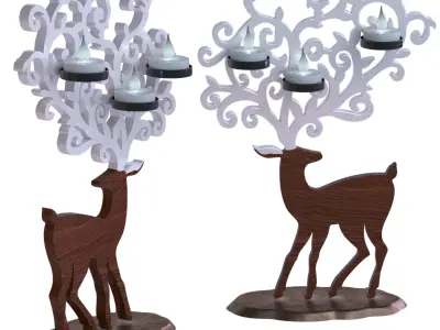 Christmas candles Deer 3D model