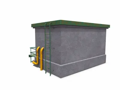 Rooftop Building Low-poly PBR Low-poly 3D model