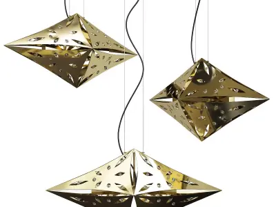  QUASAR TRIPLE MODULE CHANDELIER Low-poly 3D model