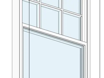 Sash window with curved head 3D model