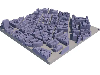 London city tile Level 2 block TQ3080 North West 3D model