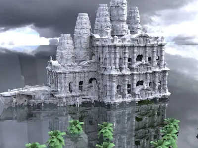 Incan Temple game dungeon  3D model