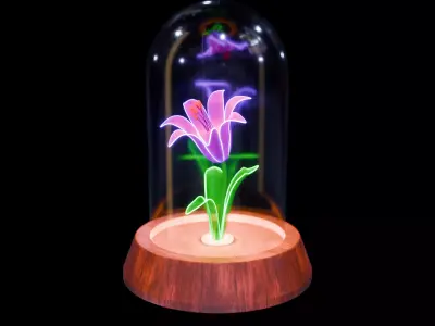 Decorative Flower Night Lamp 3D Model 3D model