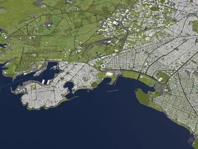 Athens Greece 50x50km 3D model