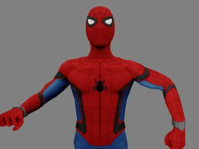 Spiderman Captain America Civil War Rigged Low-poly 3D model