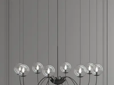 PUPPET chandelier with six glass globes 3D model