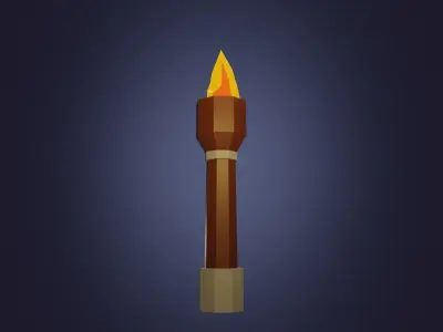 Torch  VR AR lowpoly 3d model Free low-poly 3D model