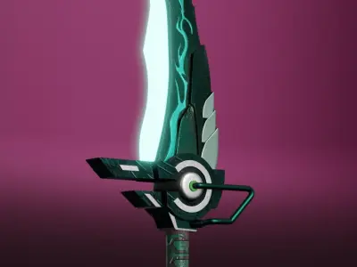 Sci fi magical sword 3D model