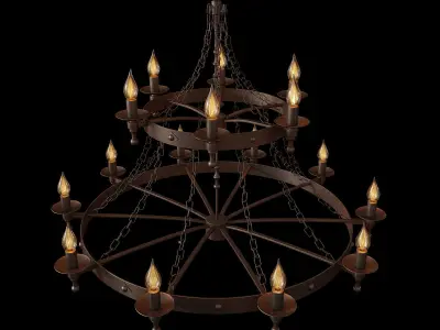 Industrial Style Chandelier  3D model