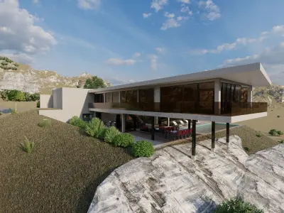Casa Scene-villa-modern house 3D model 76