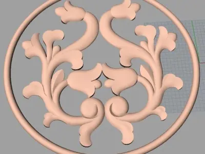 Furniture decoration round flower 3D STL model for CNC E927 3D model
