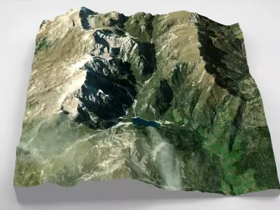 Lake Braies Dolomites South Tyrol Italy 3D model