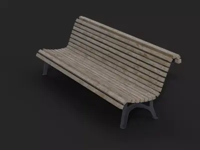 Real Guinea Barcelona Bench Low-Poly Low-poly 3D model