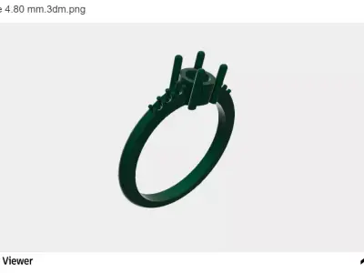 Women Ring with a Round Cut Center Stone 3D print model