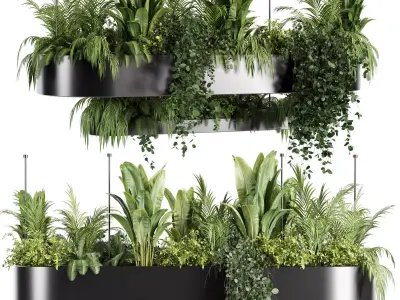 Indoorplants-Hanging plant With light-set33 3D model