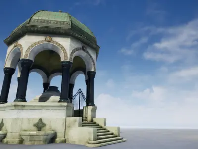 German Fountain - Alman Cesmesi - Istanbul Sultanahmet Low-poly 3D model