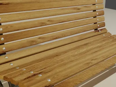 Bench low poly wooden Low-poly 3D model