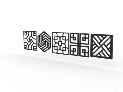 chinese window pattern 3D model