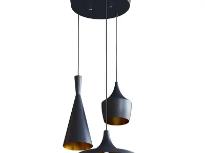 Black and Gold Ceiling Lamp 3D model
