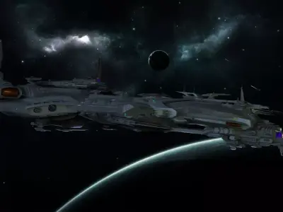 Spaceship BattleCruiser  Low-poly 3D model