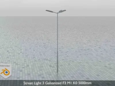 Street Light 3 Galvanized F3 M1 K0 5000mm Low-poly 3D model