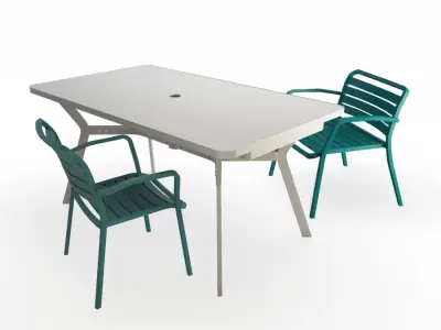 Ocean Outdoor Tables and Chairs 3D model