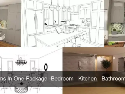 Three Rooms In One Package -Bedroom   Kitchen   Bathroom