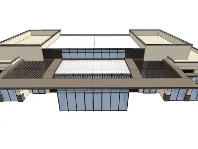 offices glass facade sketchup model 3D model