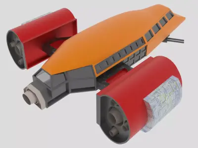 Jupiter - 300 Spaceship  Low-poly 3D model