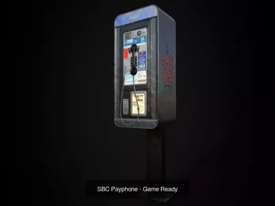 SBC Payphone With LOD 3D Model Pack