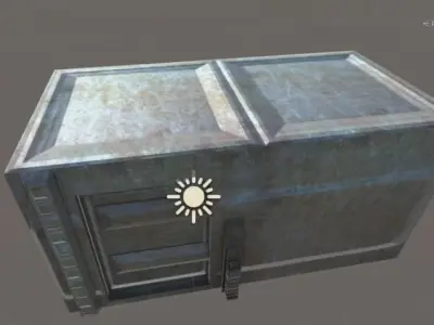 Door component 3 rigged and animated Free low-poly 3D model