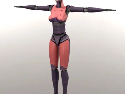 2ndGen 2 female robot 3D model