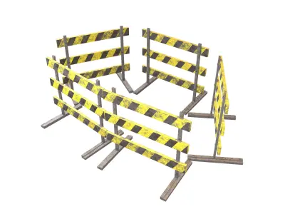 Road Barriers v3 006 Low-poly 3D model