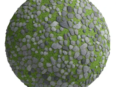 Grass Stone Materials1- By 3 color Pbr By Sbsar 4k Texture