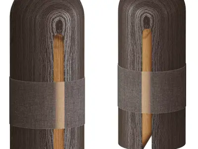 Minimalist Wood Table Lamp OTO Low-poly 3D model