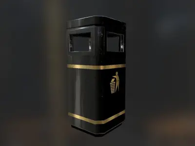 London Litter Bin Low-poly 3D model