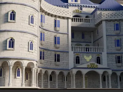 Cartoon Fantasy Castle 3D model