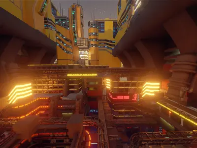 Cyberpunk New Energy Sci-Fi City 3D model