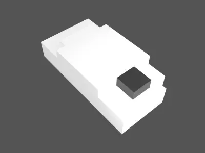 Voxel Mouse v1 004 Low-poly 3D model