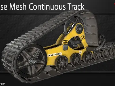 20 Base Mesh Continuous Track  Vol 02 Game Ready Low-poly 3D model