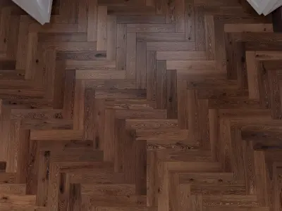 Oak Herringbones dark floor 3 3D model