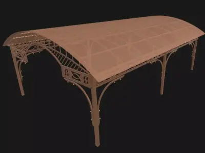 Wrought iron canopy 3D model