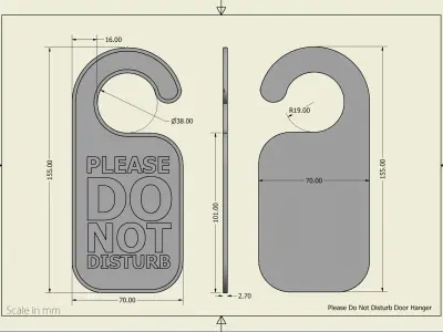 Please Do Not Disturb Door Hanger 3D print model