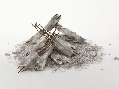 Construction waste 01 Low-poly 3D model